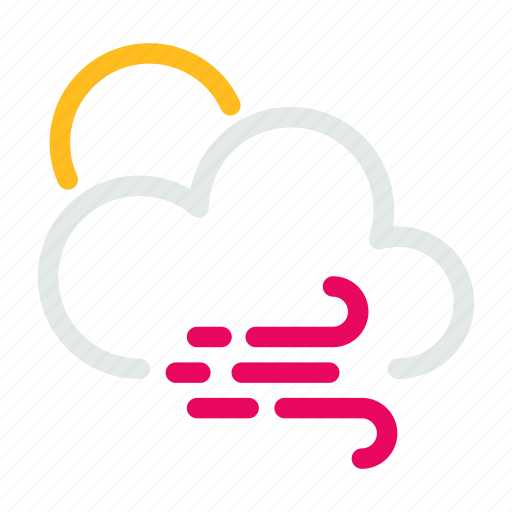 Cloud, condition, forecast, sun, weather, wind icon - Download on Iconfinder