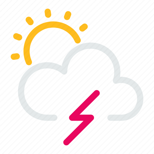 Forecast, sun, sunny, thunder, weather icon - Download on Iconfinder
