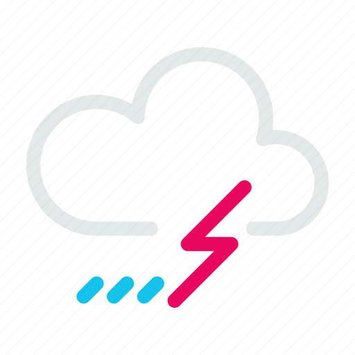 Cloudy, forecast, lightning, thunder, weather icon - Download on Iconfinder