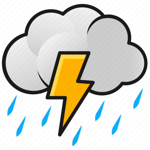 Clouds, lightning, rain, thunder, weather icon - Download on Iconfinder