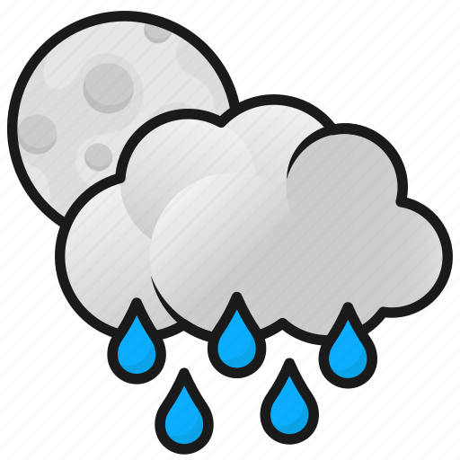 Clouds, moon, night, rain, weather icon - Download on Iconfinder