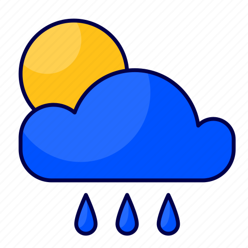 Drop, rain, rainy, sun, sunny, water, weather icon - Download on Iconfinder