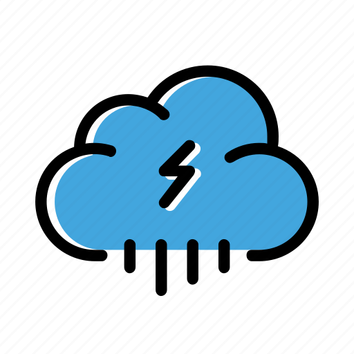 Rain, storm, thunder, weather icon - Download on Iconfinder