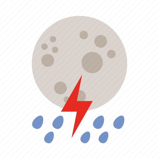 Cloud, lightning, moon, rain, shower, weather icon - Download on Iconfinder