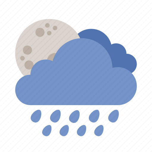 Cloud, moon, rain, shower, weather icon - Download on Iconfinder