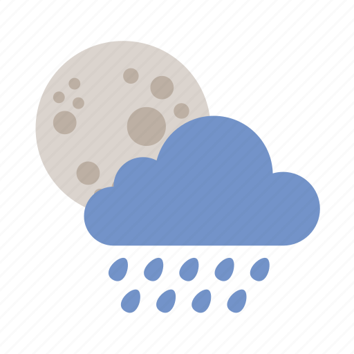 Cloud, moon, rain, shower, weather icon - Download on Iconfinder