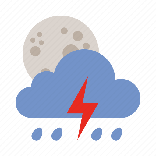 Cloud, lightning, moon, rain, weather icon - Download on Iconfinder