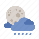 cloud, moon, rain, weather
