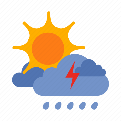 Cloud, lightning, rain, storm, sun, weather icon - Download on Iconfinder