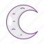 crescent, moon, half, night 