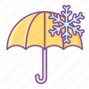 umbrella, cold, snow, winter