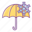 umbrella, cold, snow, winter 