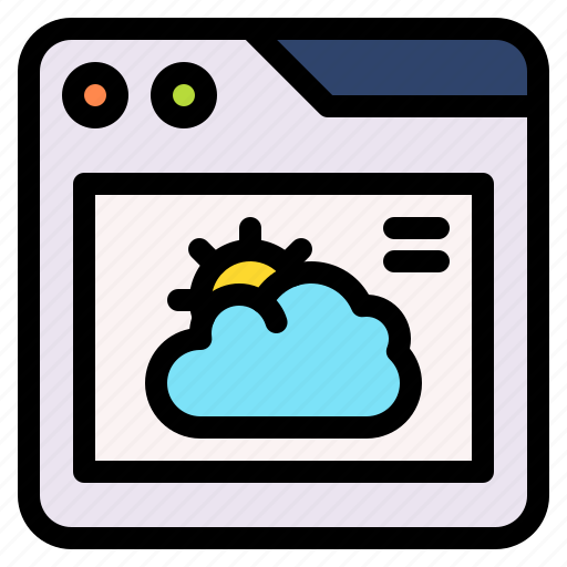 Browser, page, sun, cloud, weather, web icon - Download on Iconfinder