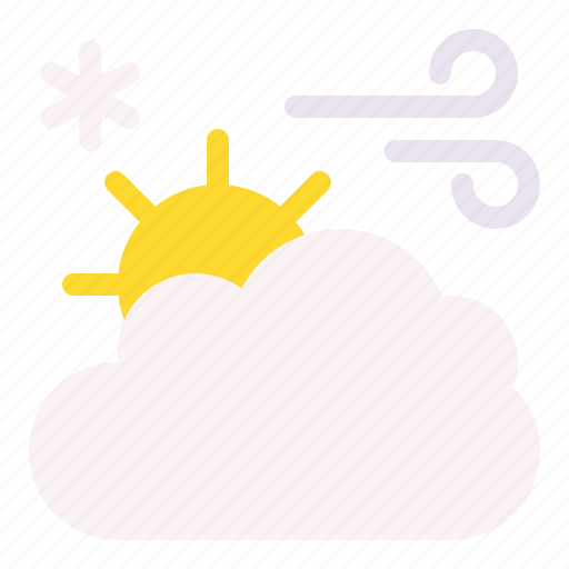 Cloud, weather, wind, windy, sun icon - Download on Iconfinder