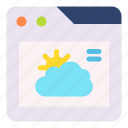 browser, page, sun, cloud, weather, web 