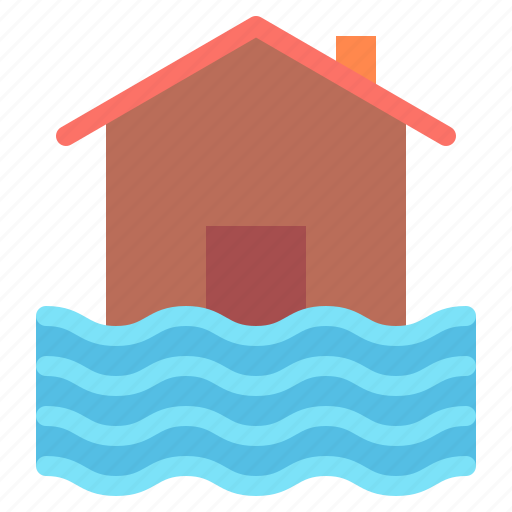 Damage, disaster, flood, house, rain icon - Download on Iconfinder
