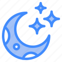crescent, moon, weather, night, face, star