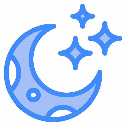 Crescent, moon, weather, night, face, star icon - Download on Iconfinder