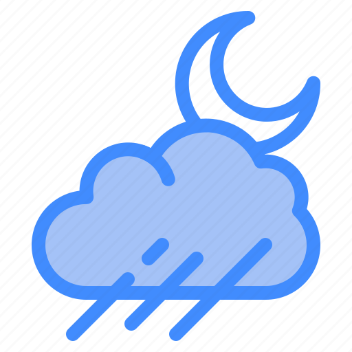 Hail, night, rain, cloudy, weather icon - Download on Iconfinder
