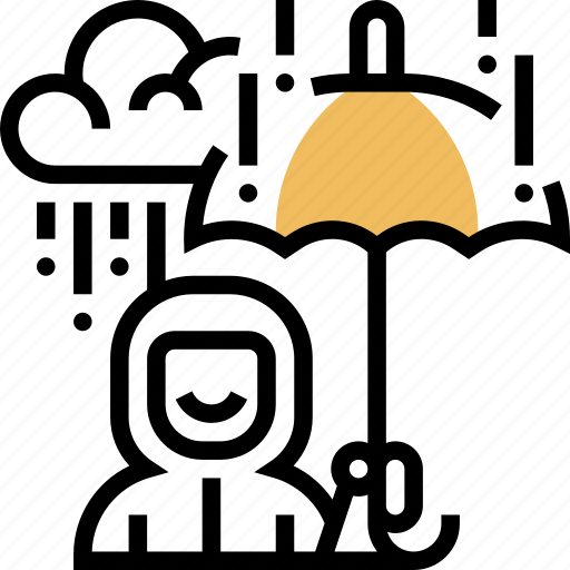 Raining, season, coat, umbrella, protection icon - Download on Iconfinder