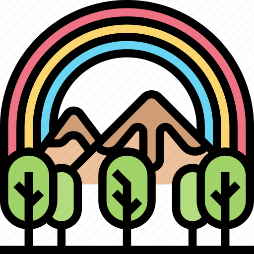Rainbow, nature, scenery, landscape, mountain icon - Download on Iconfinder