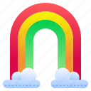 rainbow, colorful, bright, cloud, weather