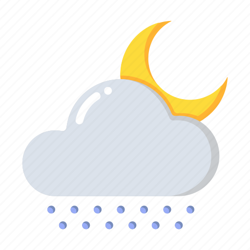 Drizzle, night, moon, weather, cloud icon - Download on Iconfinder