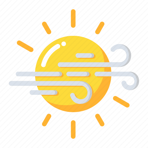 Hot, windy, sun, summer, weather icon - Download on Iconfinder