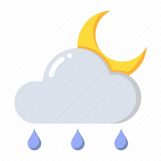 Night, showers, moon, rain, crescent icon - Download on Iconfinder