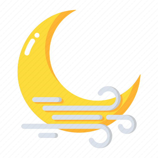 Night, wind, moon, weather, climate icon - Download on Iconfinder