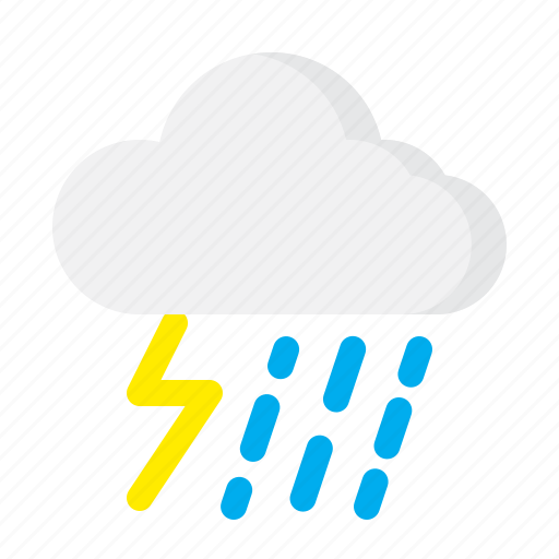 Thunderstorm, rainy, weather icon - Download on Iconfinder