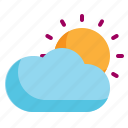 cloud, sun, summer, temp, weather icon
