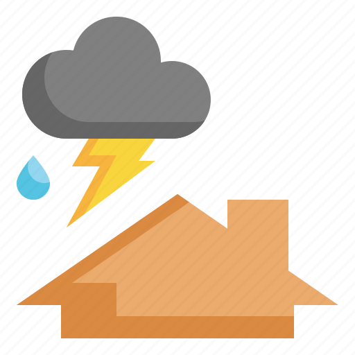 Home, storm, lightning, rain, weather icon icon - Download on Iconfinder