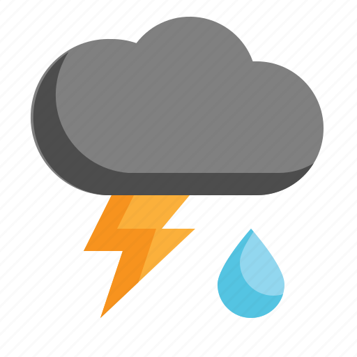 Rain, cloud, storm, lightning, weather icon icon - Download on Iconfinder