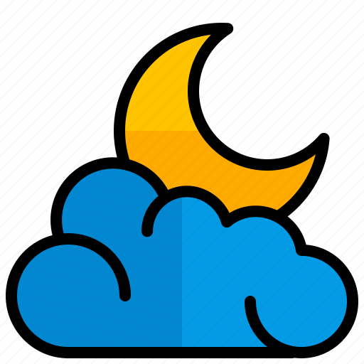 Half, moon, weather, forecast, cloud, rain, sky icon - Download on Iconfinder