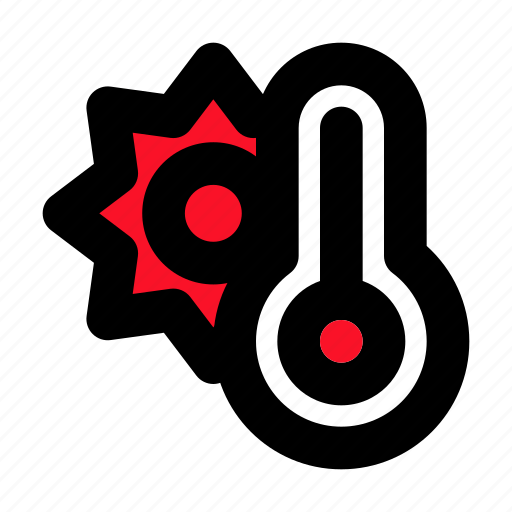 Thermometer, sun, hot, weather, temperature icon - Download on Iconfinder