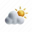 partly, cloudy, weather, sun 