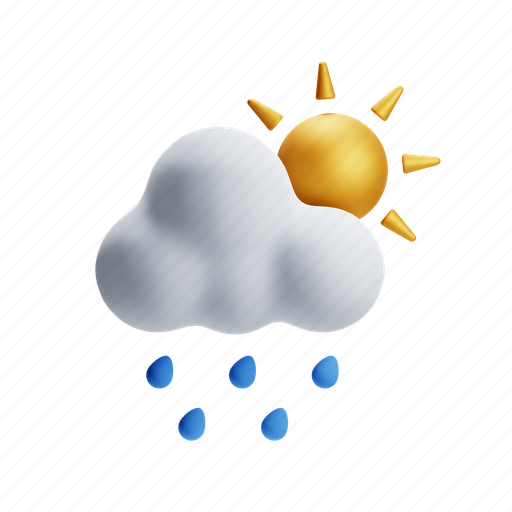 Rain, drizzle, weather, cloud 3D illustration - Download on Iconfinder