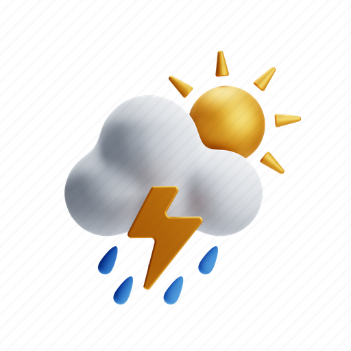Storm, thunder, lightning, rain 3D illustration - Download on Iconfinder