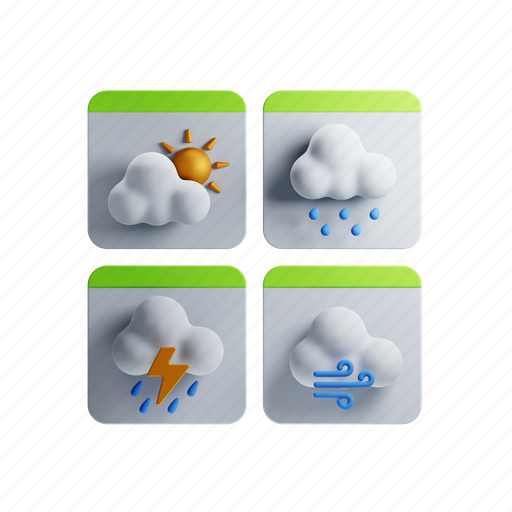 Weather, forest, climate, rain 3D illustration - Download on Iconfinder