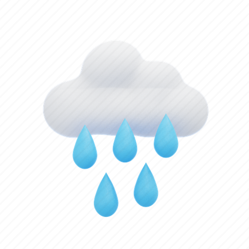 Heavy, rain, weather, season, rainy, element, moon 3D illustration - Download on Iconfinder