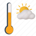 warm, warm temperature, weather, cloud, thermometer, hot, sun light, sunny day, forecast 