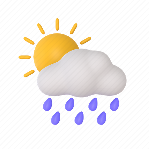Rainy weather, cloud, climate, overcast, forecast, meteorology, nature 3D illustration - Download on Iconfinder