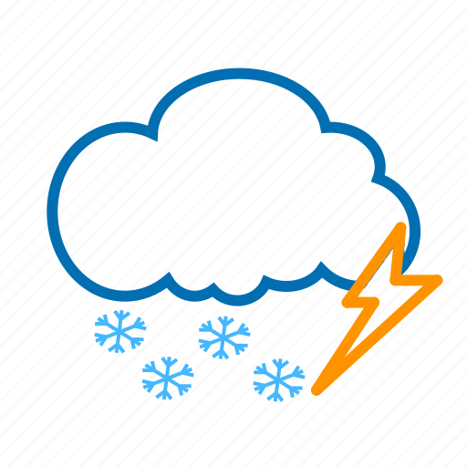 Cloud, color, lightning, snow, snowflake, weather icon - Download on Iconfinder