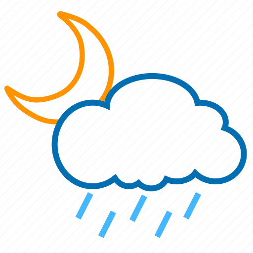 Cloud, color, moon, rain, weather icon - Download on Iconfinder