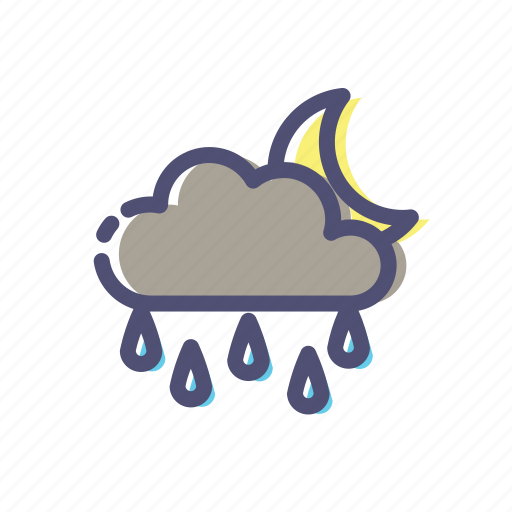 Heavy, rain, night icon - Download on Iconfinder