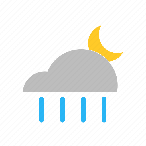 Cloud, forecast, moon, night, rain, weather icon - Download on Iconfinder