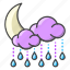 weather, forecast, moon, clouds, rain, night, cloudy 