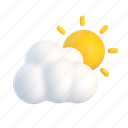 sky, sun, partly cloudy, forecast, weather, 3d, cloud 