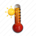 hot, thermometer, forecast, weather, 3d, high temperature, summer 